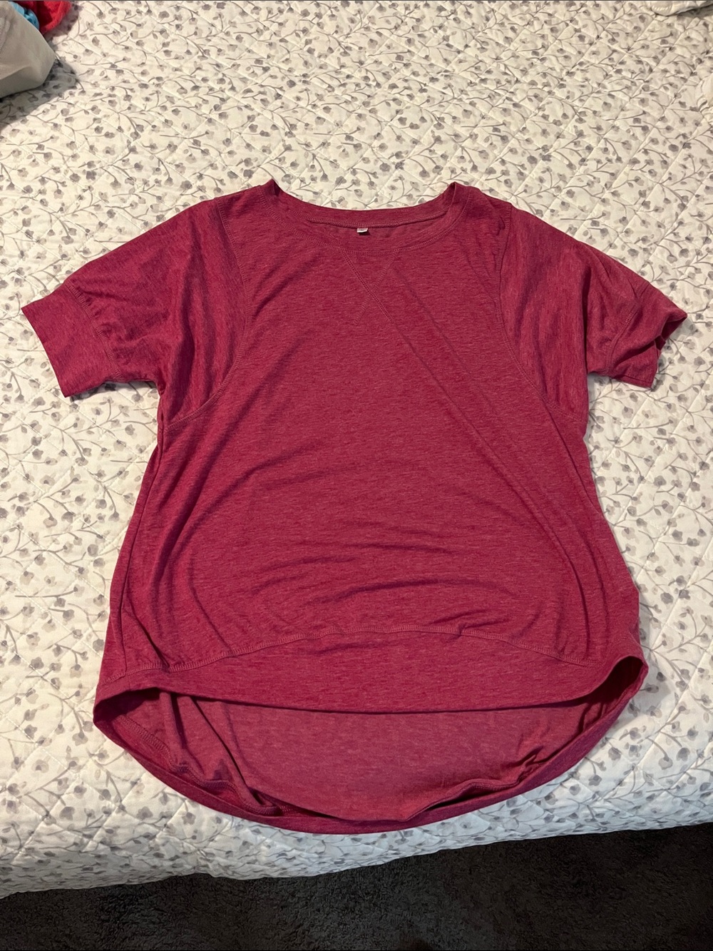 Women's Maroon Short Sleeve Crewneck Tee